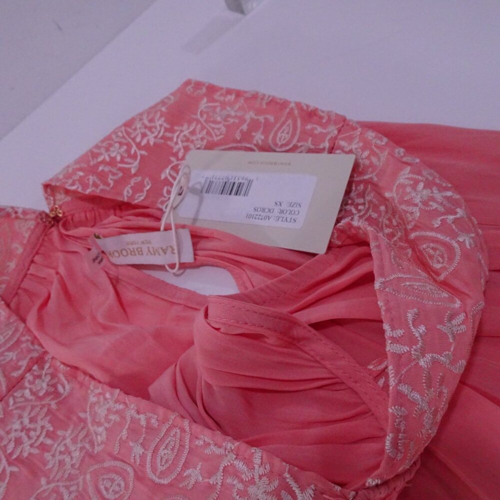 Ramy Brook Darby Embriodered Tank Top Coral Peach NWT 295 Sz S - Picture 12 of 13